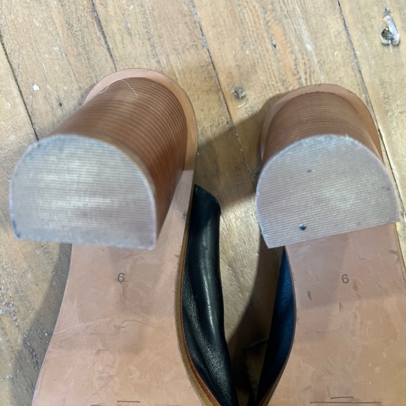 Madewell Finch Mule Sandal Women’s 9 Black Leather Open Toe High Heel - Picture 11 of 12